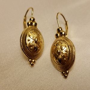 14k Fancy Yellow Gold Earrings